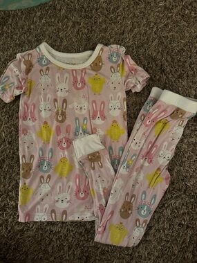 Little Sleepies Pink Bunny & Chick Pajama Set